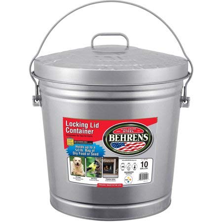 10 Gal Galvanized Steel Dry Storage Can with Locking Lid K2706