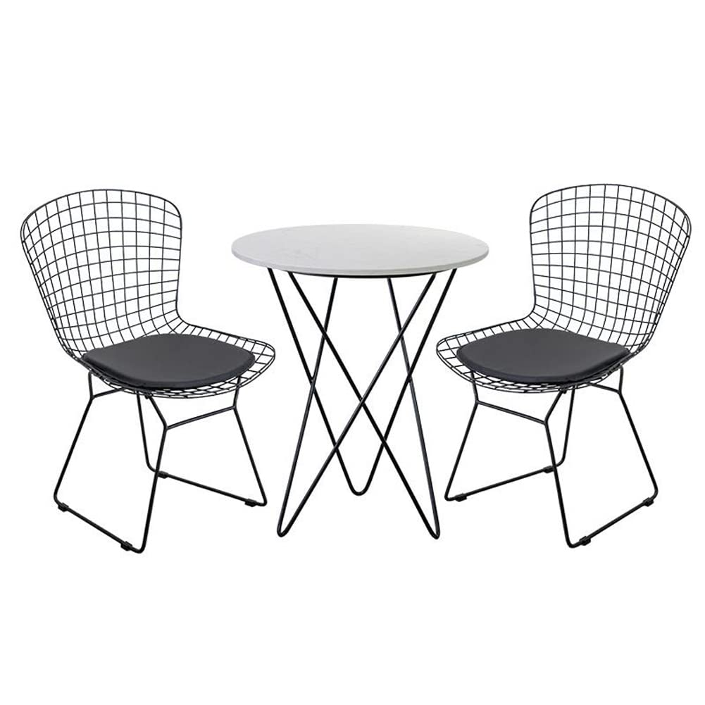Black Metal Dining Chair with Cushion Set of 4 U21145