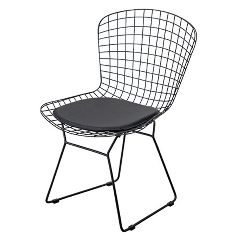 Black Metal Dining Chair with Cushion Set of 4 U21145