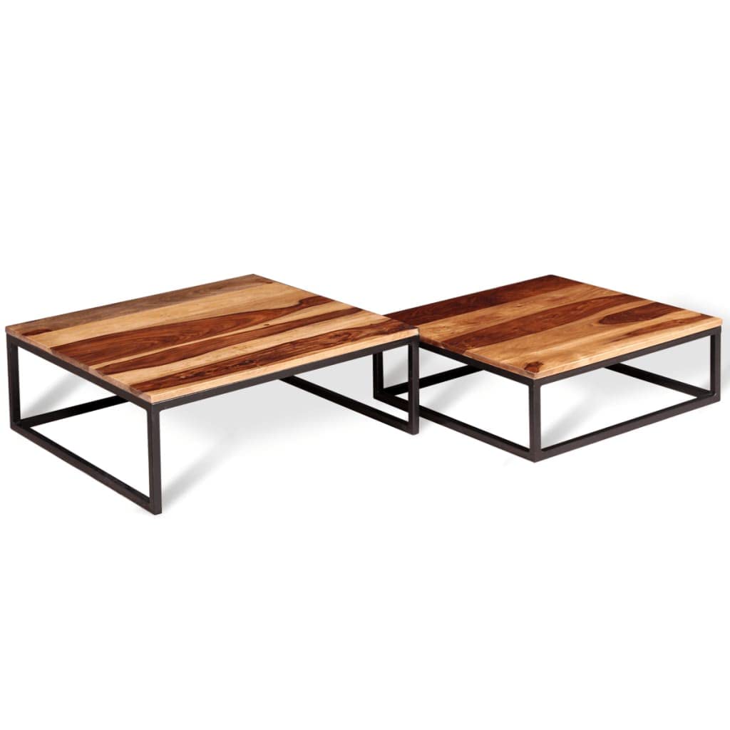 2 Piece Square Wood Nesting Coffee Table Set Q291