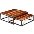 2 Piece Square Wood Nesting Coffee Table Set Q291