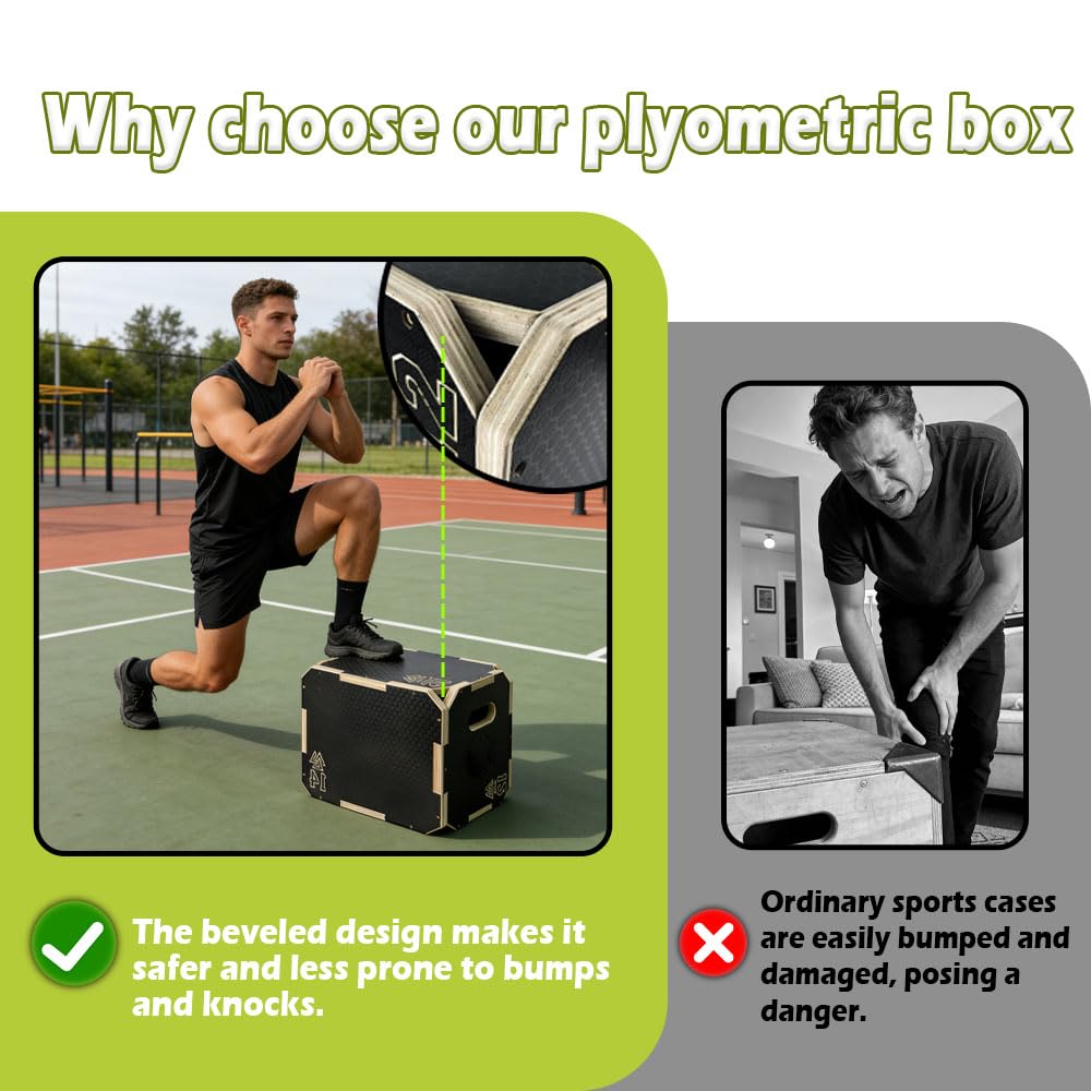 3 in 1 Non-Slip Wooden Plyometric Jump Box G84955