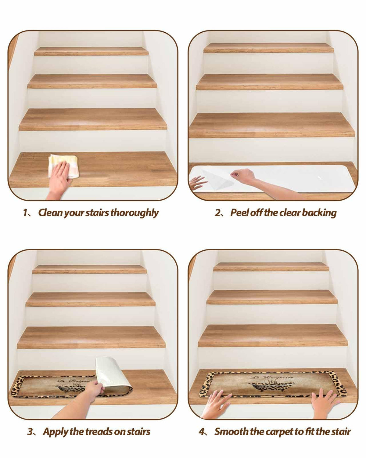 Abstract Art Non Slip Stair Treads 8x30 Inch 4PCS P108461
