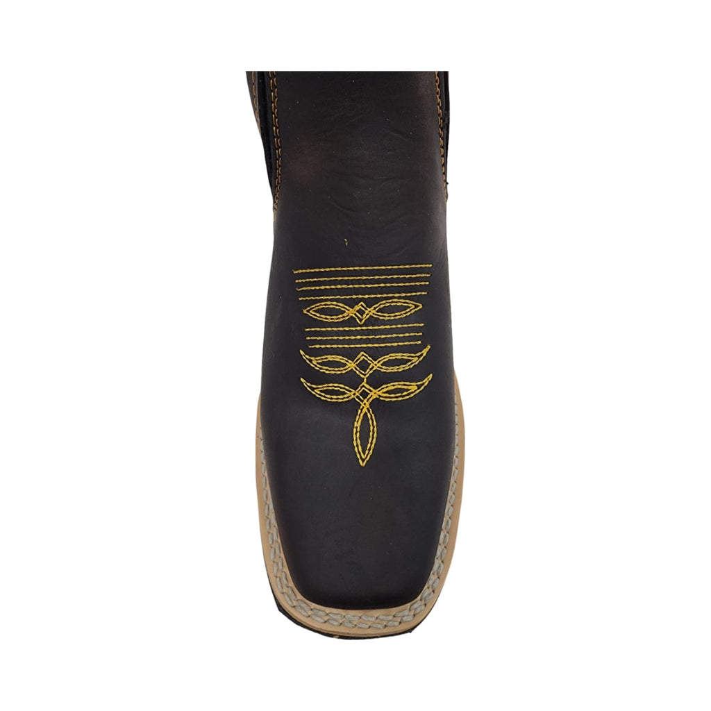 Genuine Leather Square Toe Ankle Boots E9742