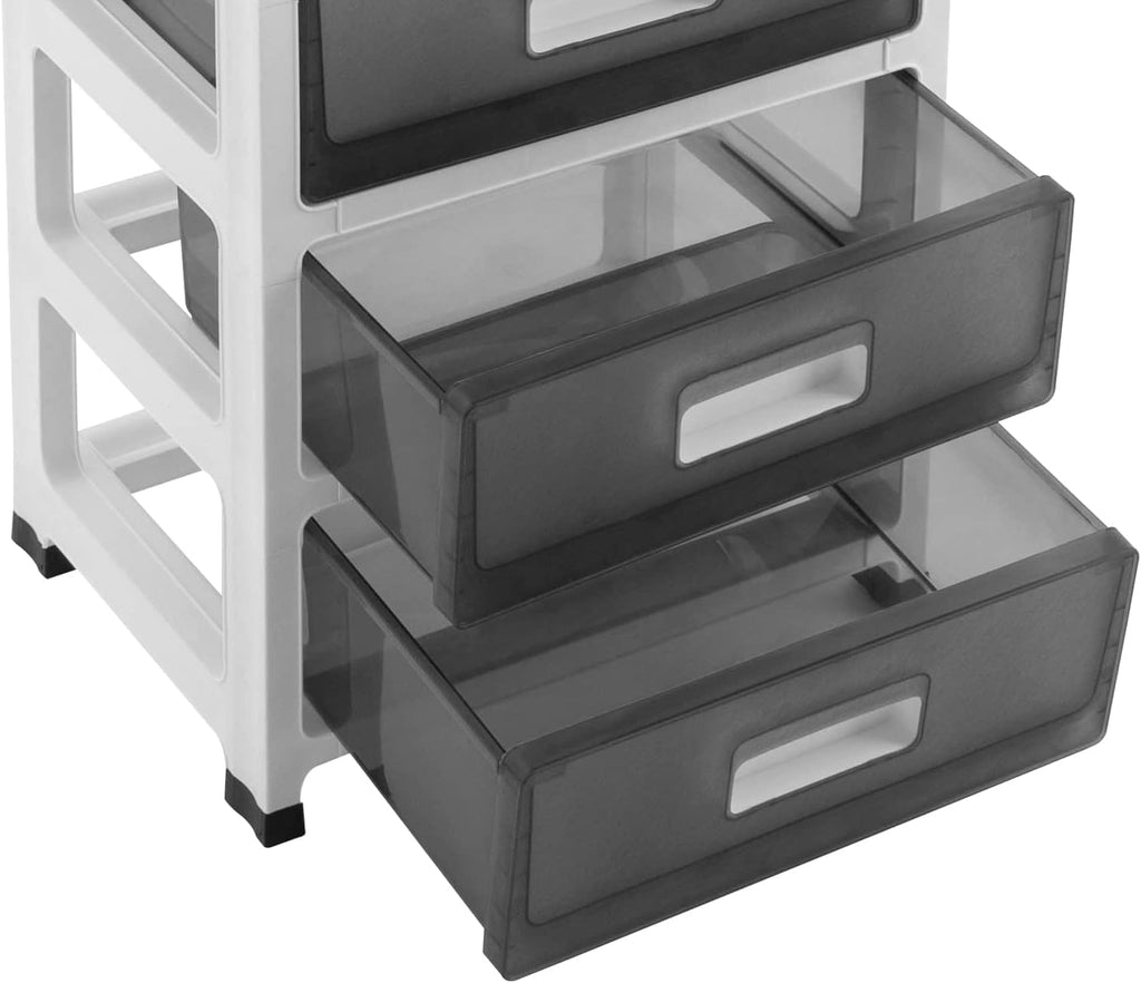 Clear Plastic 6-Tier Rolling Storage Drawer Tower L45404