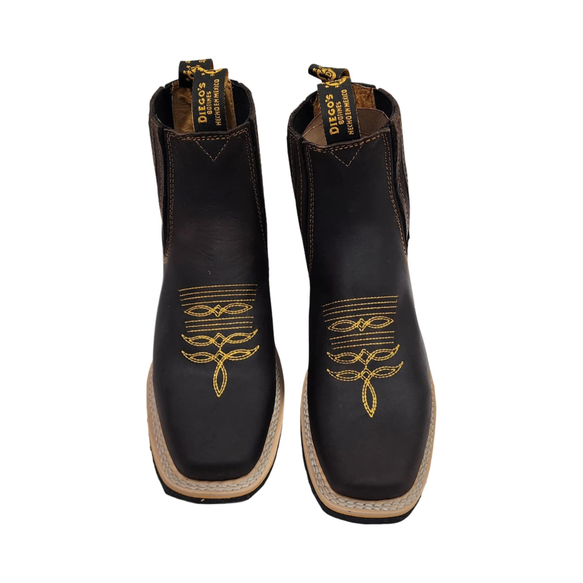 Genuine Leather Square Toe Ankle Boots E9742