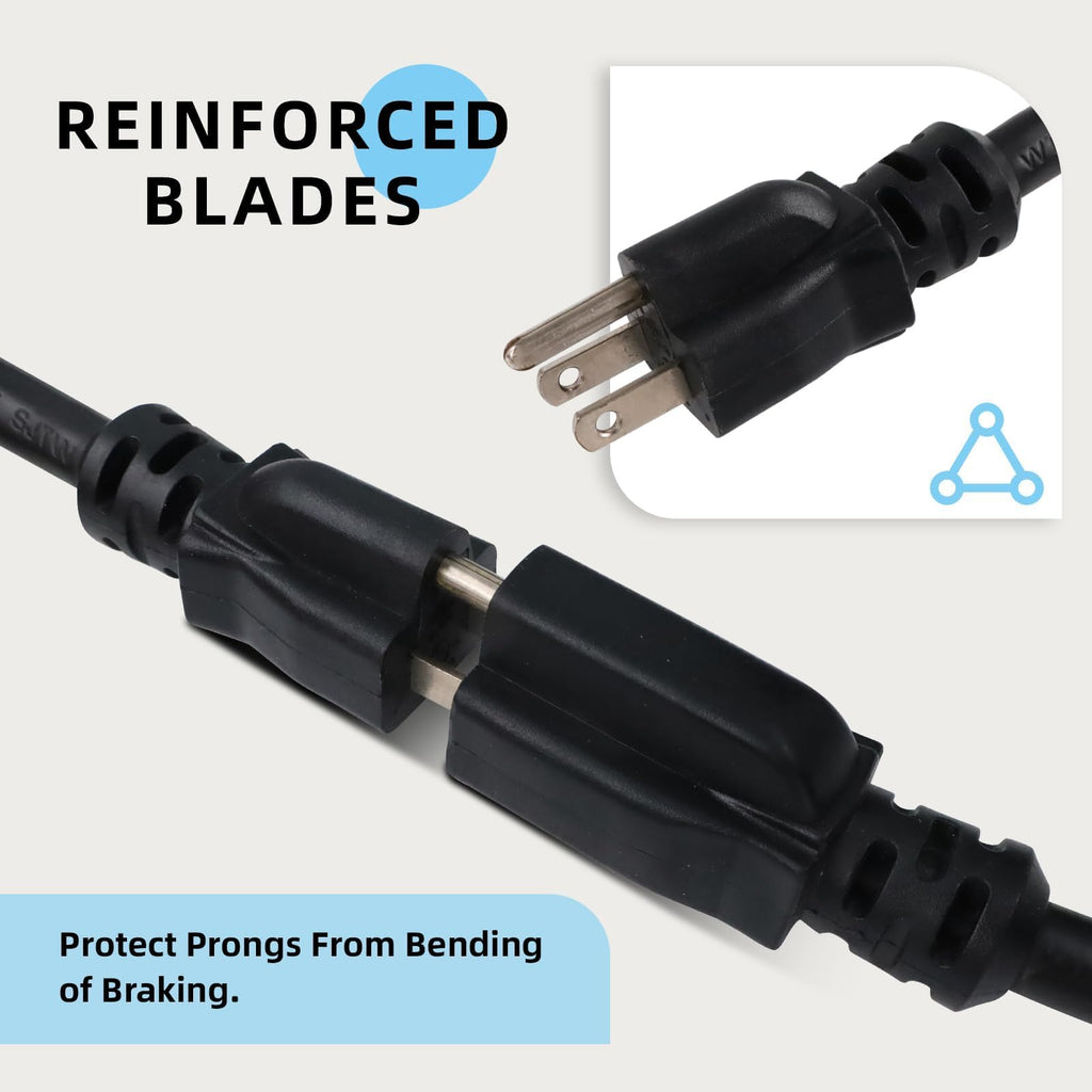 100 Ft Heavy Duty Outdoor Extension Cord, 12/3 SJTW Black 3-Prong U760