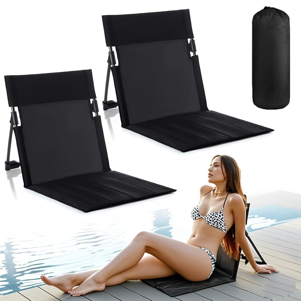 Black 2 Pack Foldable Poolside Chairs N997