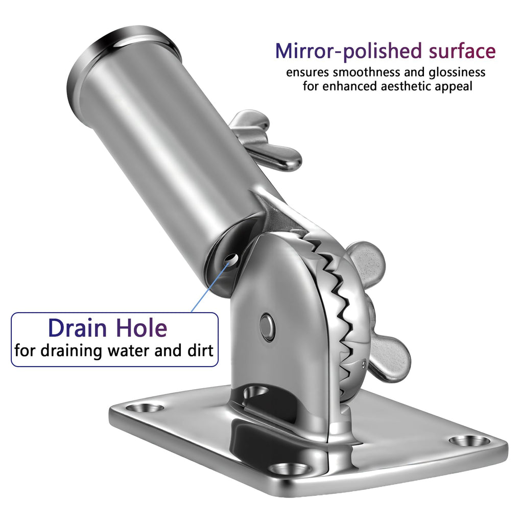 316 Stainless Steel Flag Pole Holder Bracket with Drain Hole, 1" M28447
