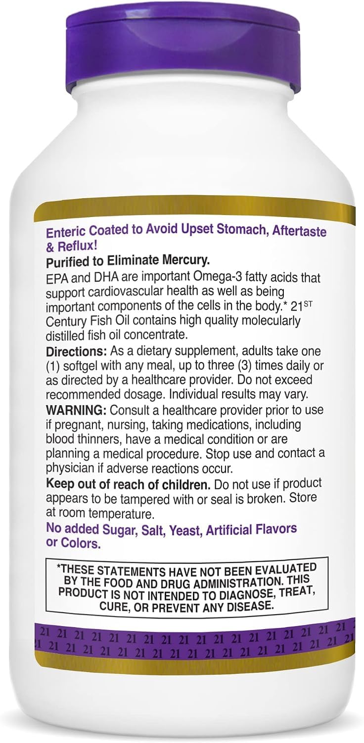Fish Oil 1000 Mg Enteric Coated Softgels O174854