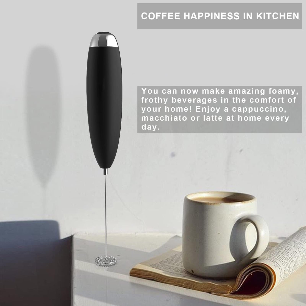 Electric Handheld Milk Frother Drink Mixer X34143