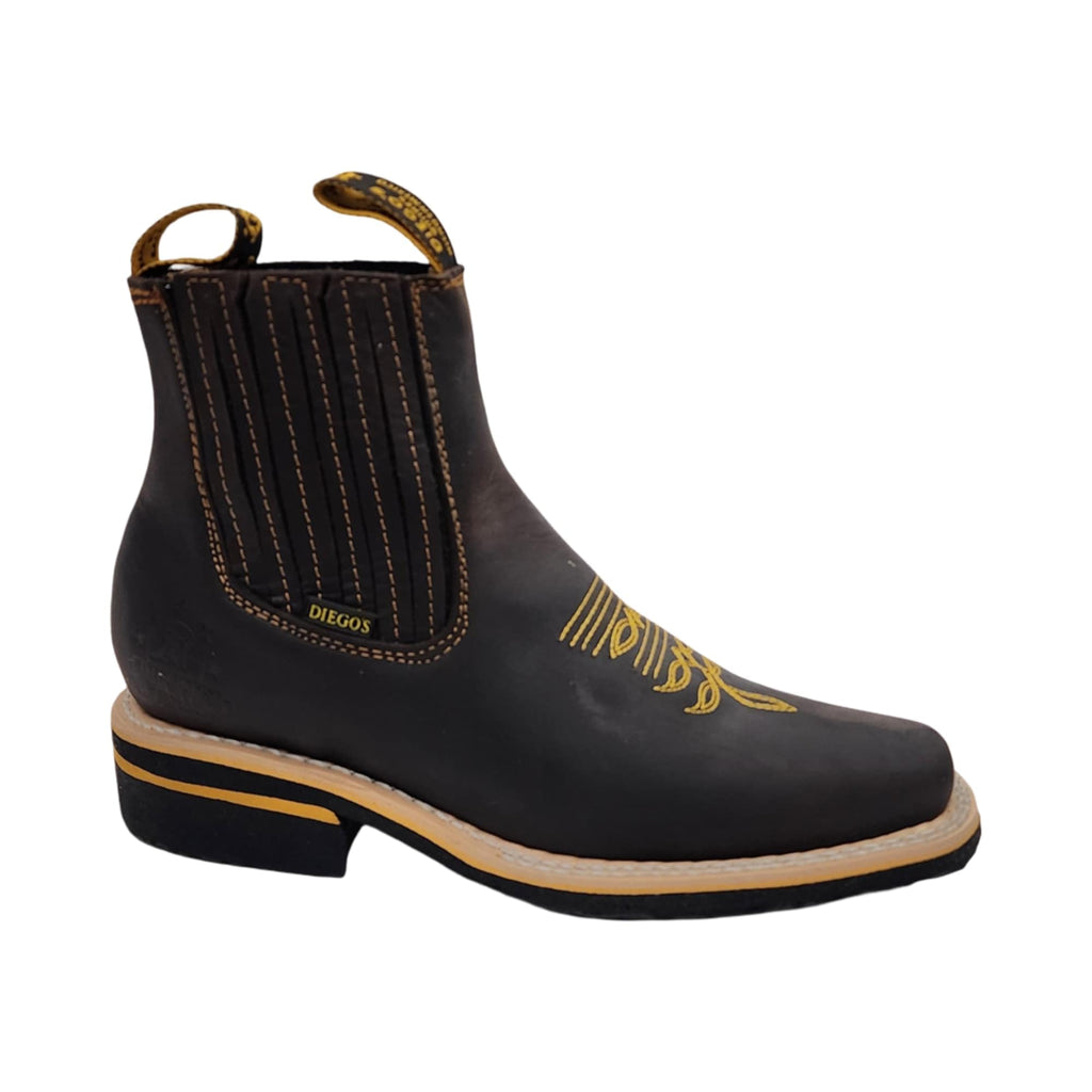 Genuine Leather Square Toe Ankle Boots E9742