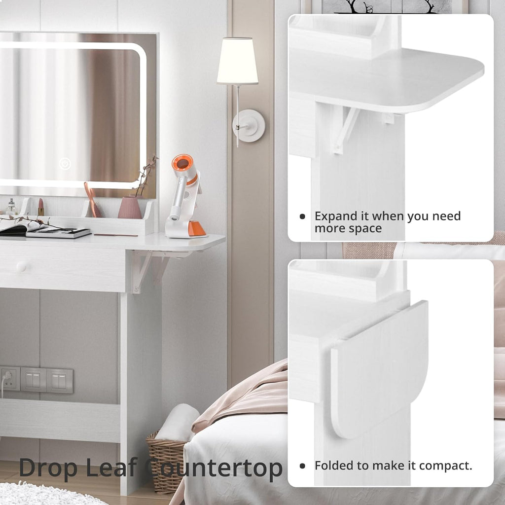Vanity Desk with Charging Station N413