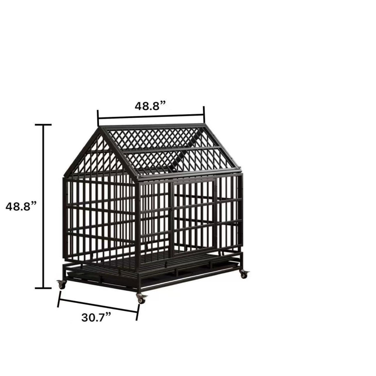 48 Inch Heavy Duty Dog Crate with Wheels U434