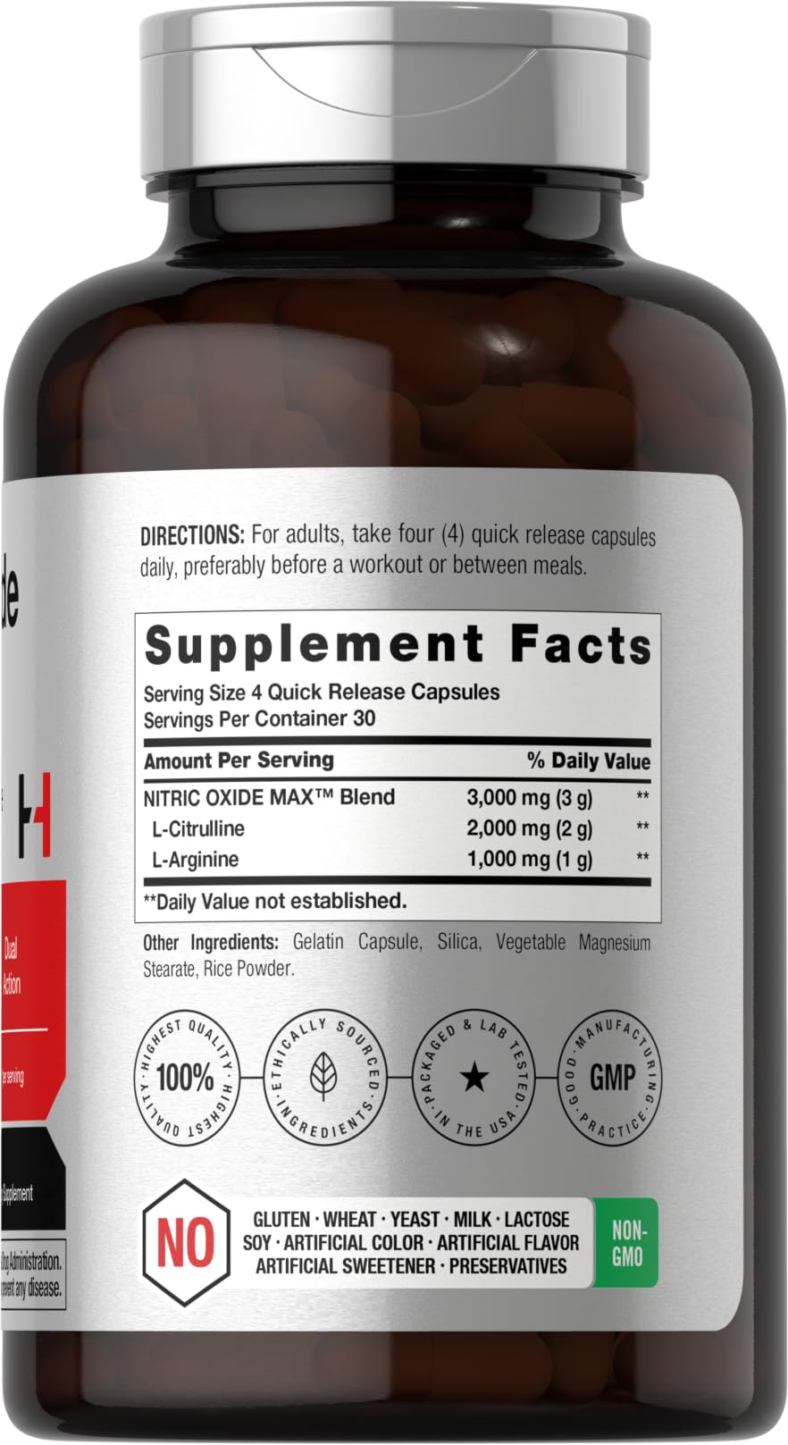 Nitric Oxide Supplement 3000mg 120 Capsules W937523