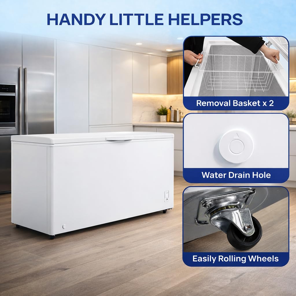20 Cu. Ft White Chest Freezer with 2 Removable Basket E321
