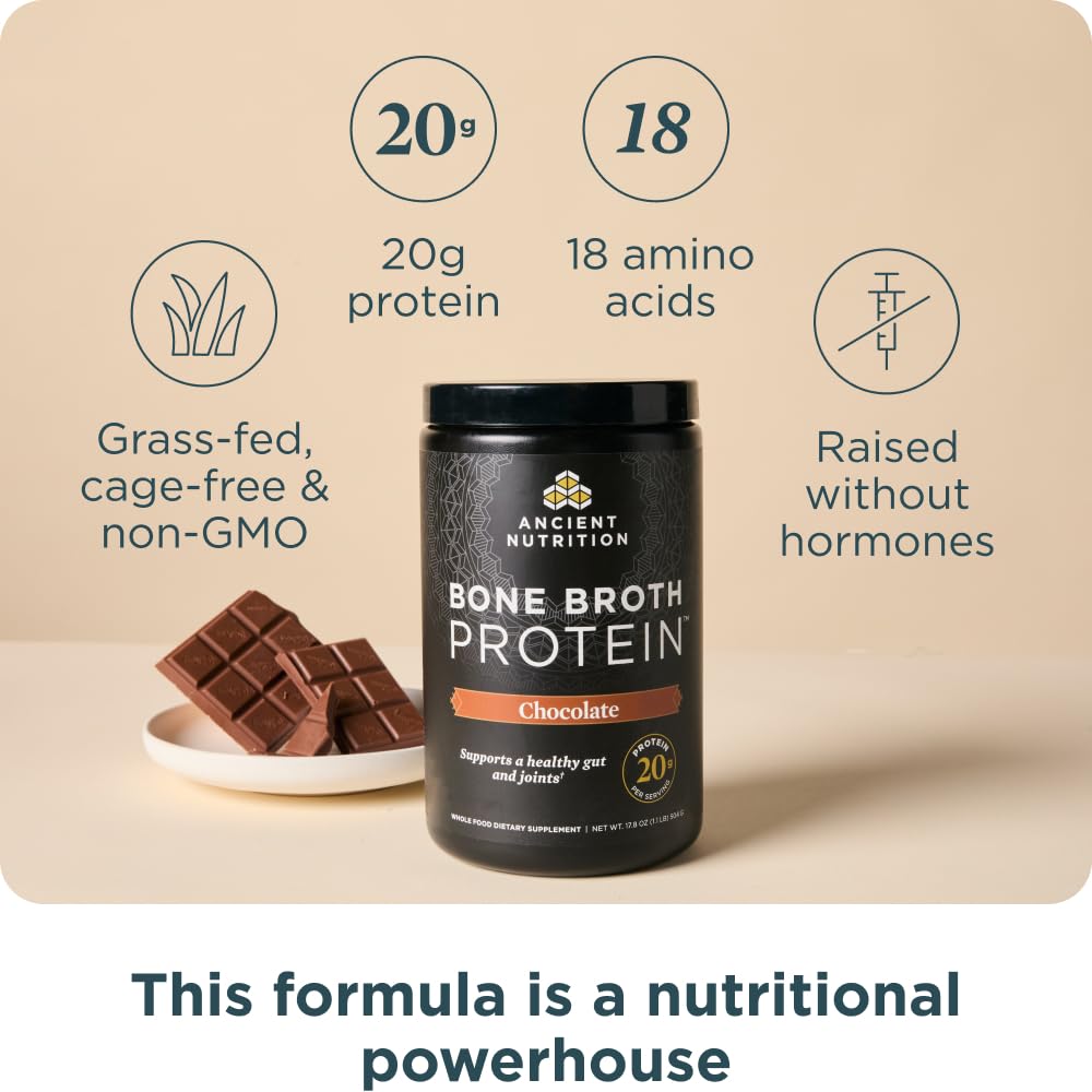 Grass Fed Bone Broth Protein Powder, Chocolate V579607