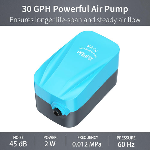 15-40 GPH Compact Quiet Aquarium Air Pump with Air Stone L156754