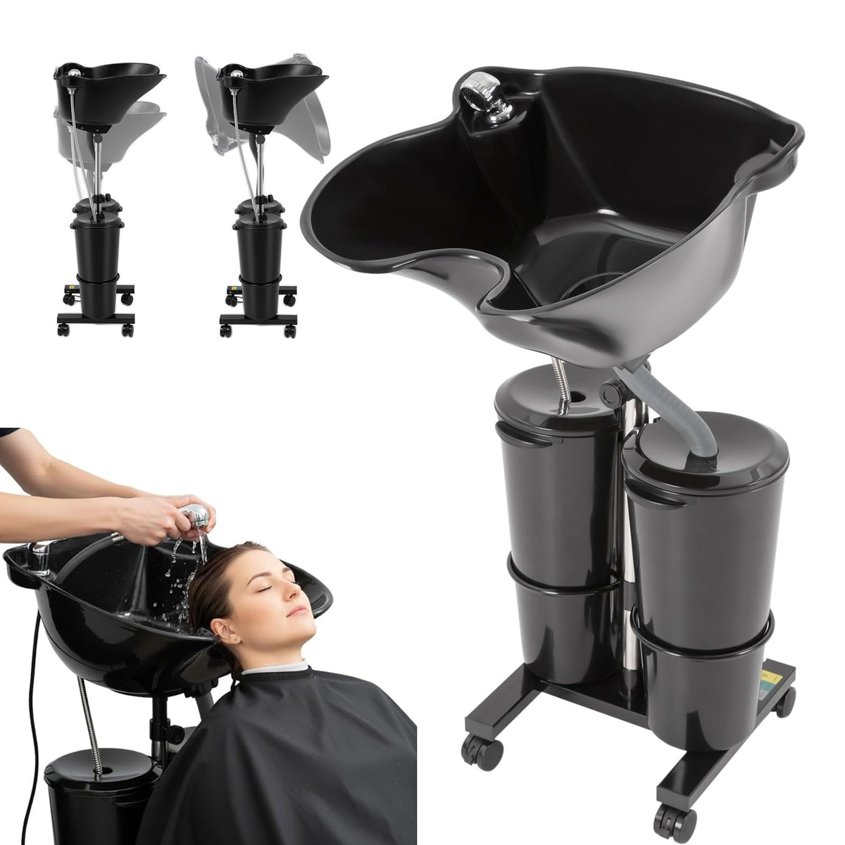 Portable Height Adjustable Shampoo Bowl with Electric Pump K51403