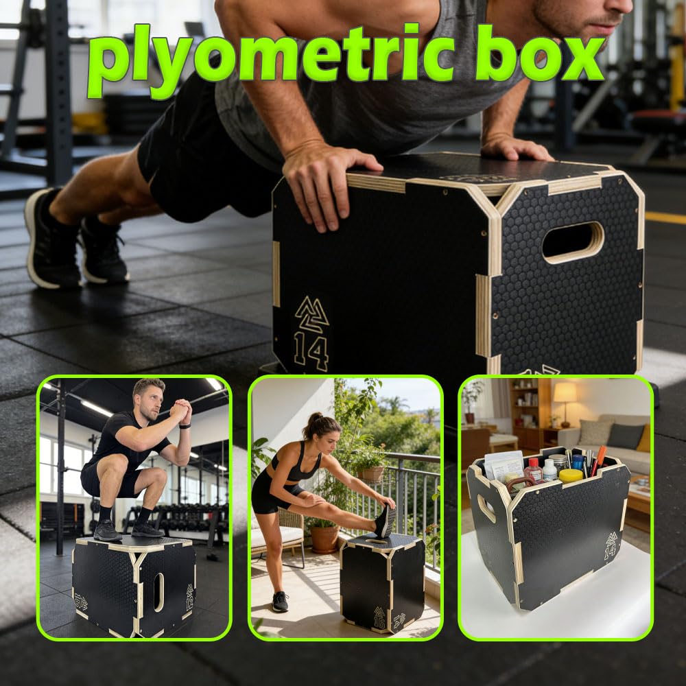 3 in 1 Non-Slip Wooden Plyometric Jump Box G84955