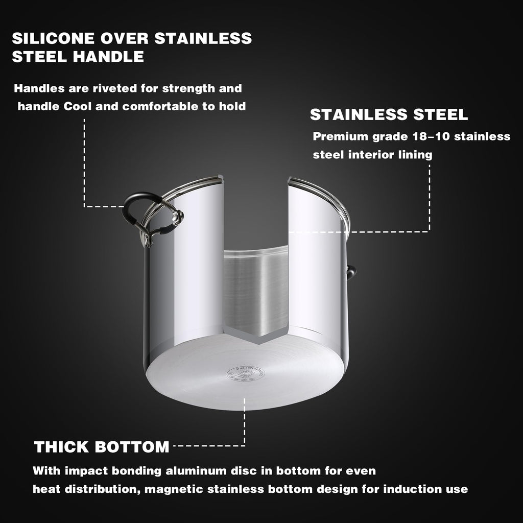 12-Quart Stainless Steel Stock Pot with Lid A697