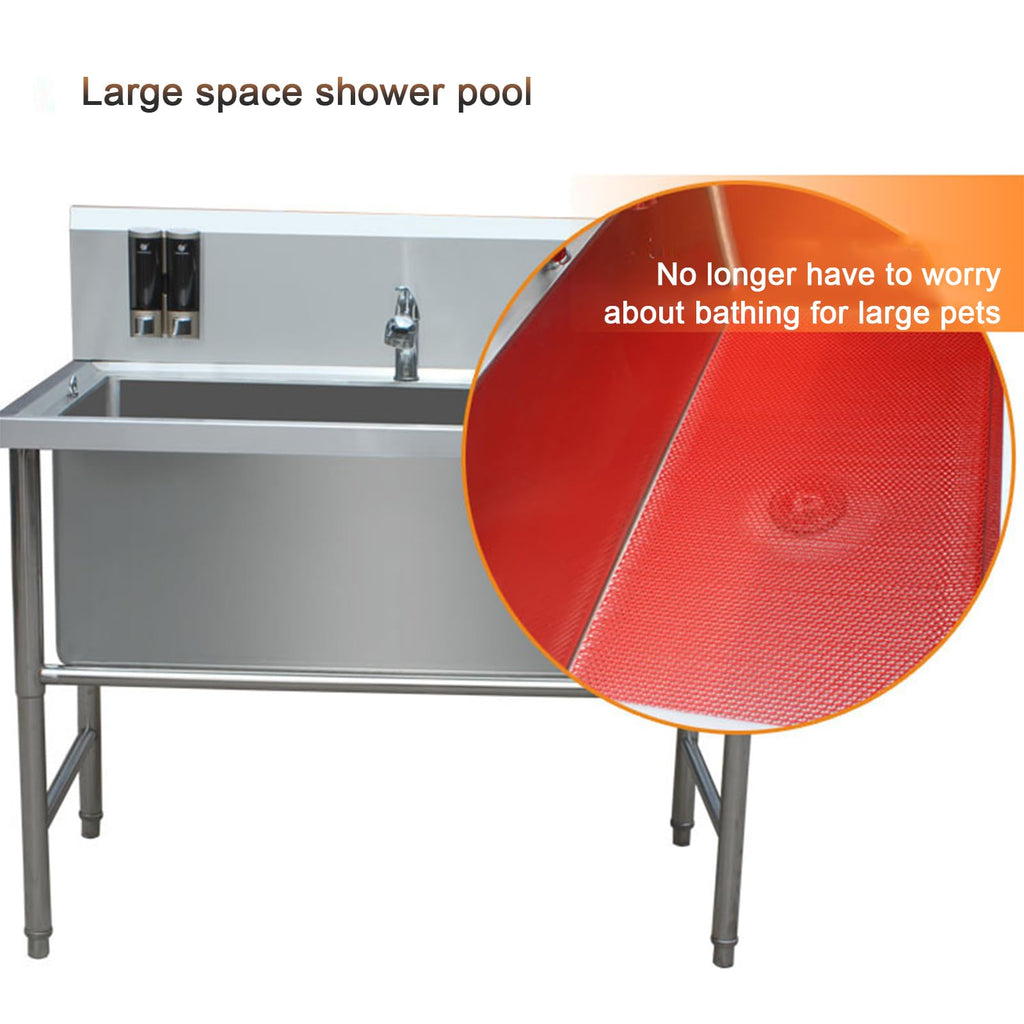 47" Stainless Steel Dog Grooming Tub with Stairs H4755