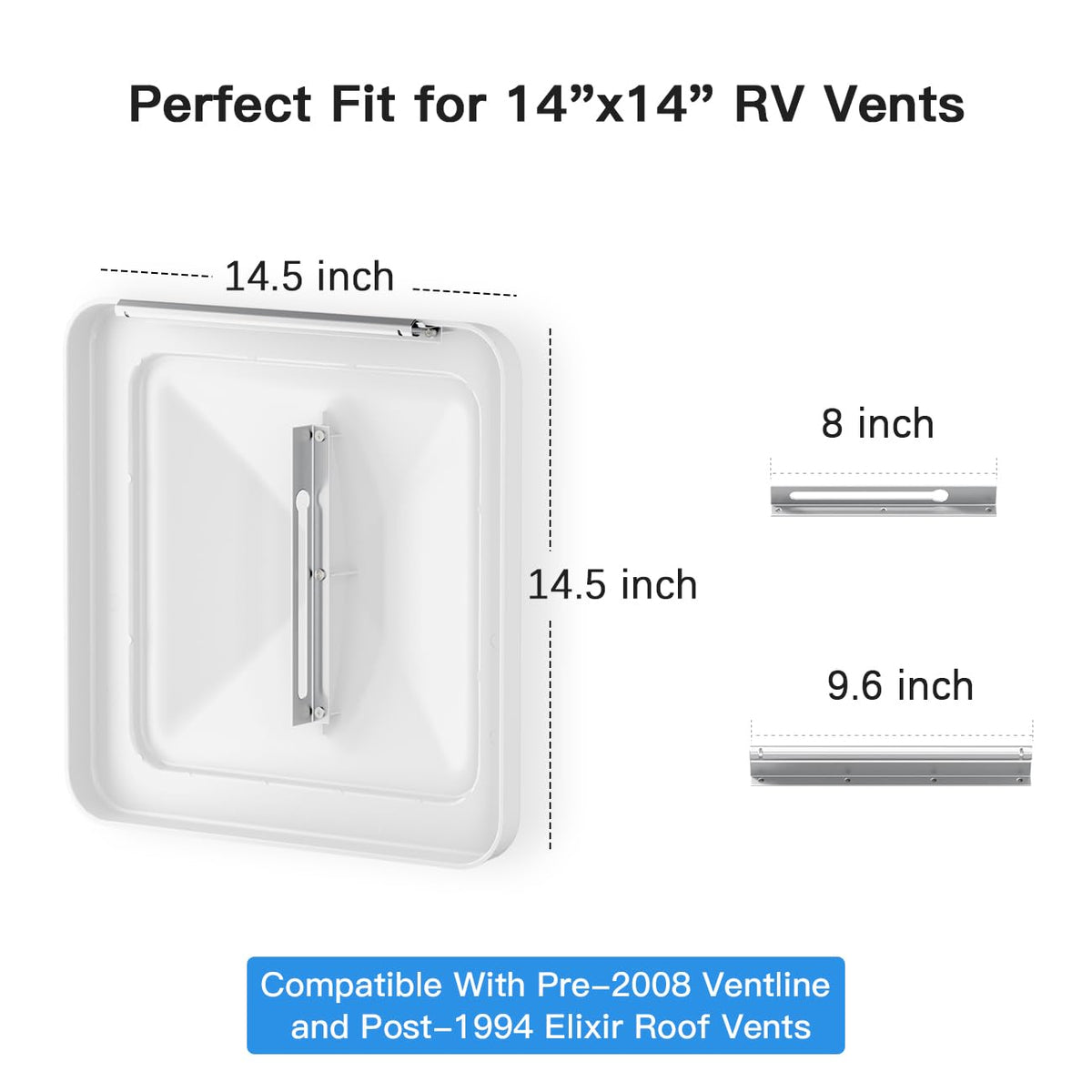 Aluminum RV Roof Vent Cover 14x14 In Y564