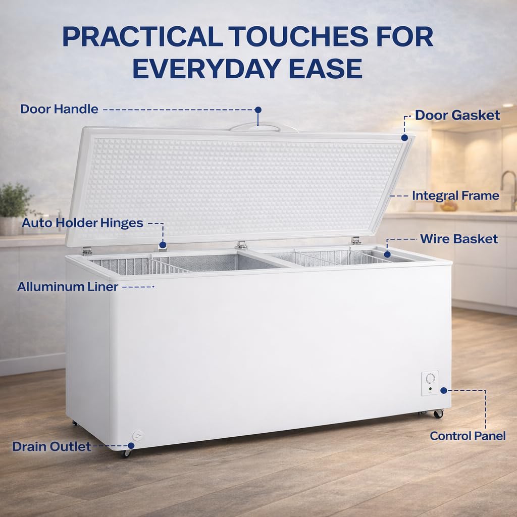 20 Cu. Ft White Chest Freezer with 2 Removable Basket E321