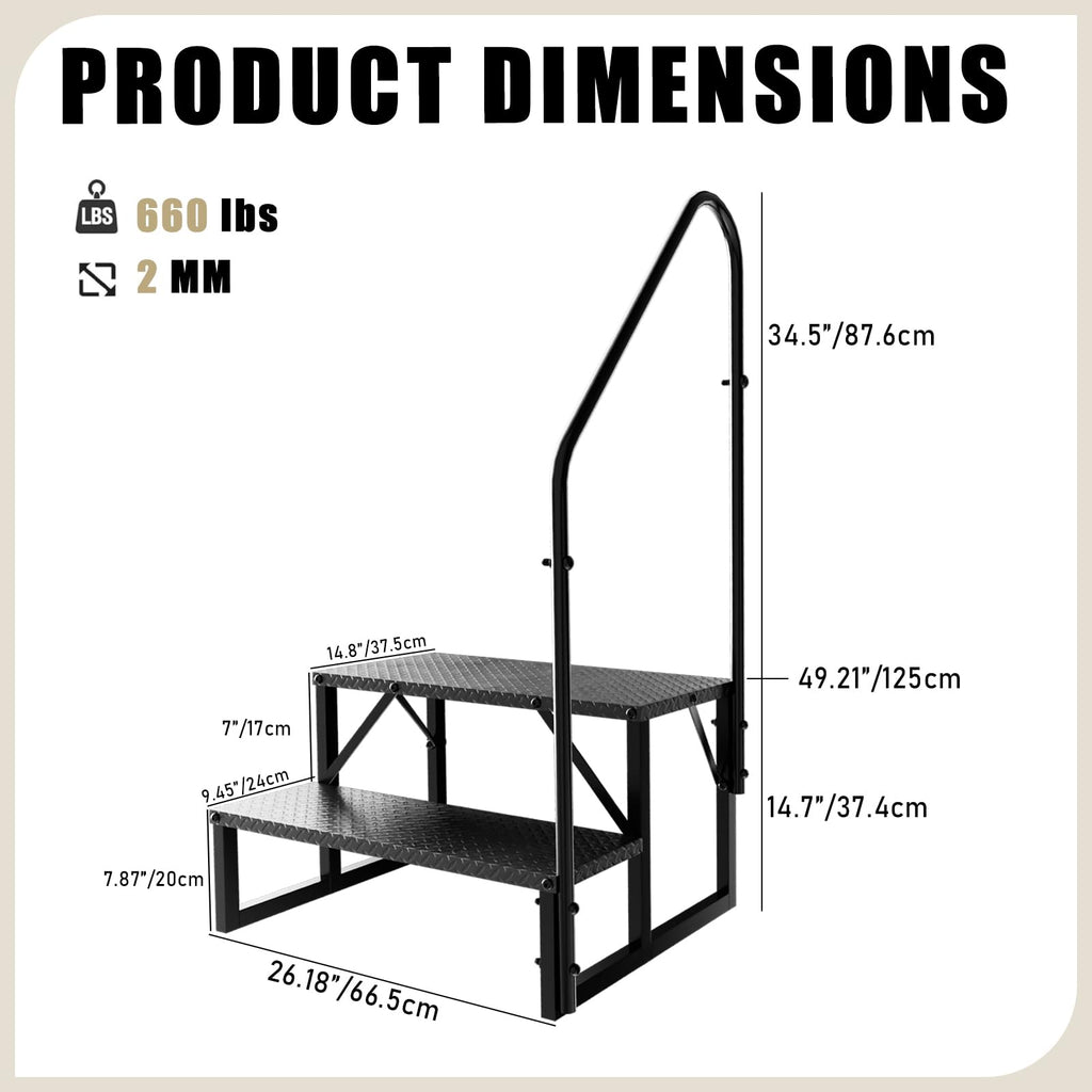 2 Step Ladder with Handrail V801