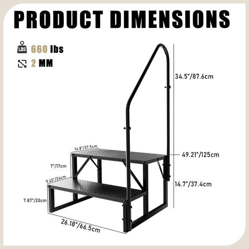 2 Step Ladder with Handrail V801