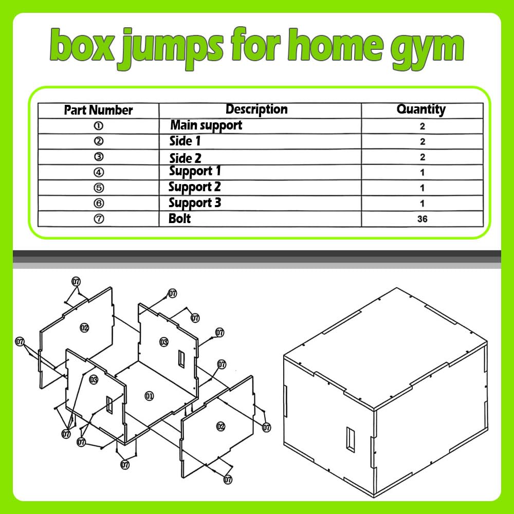 3 in 1 Non-Slip Wooden Plyometric Jump Box G84955