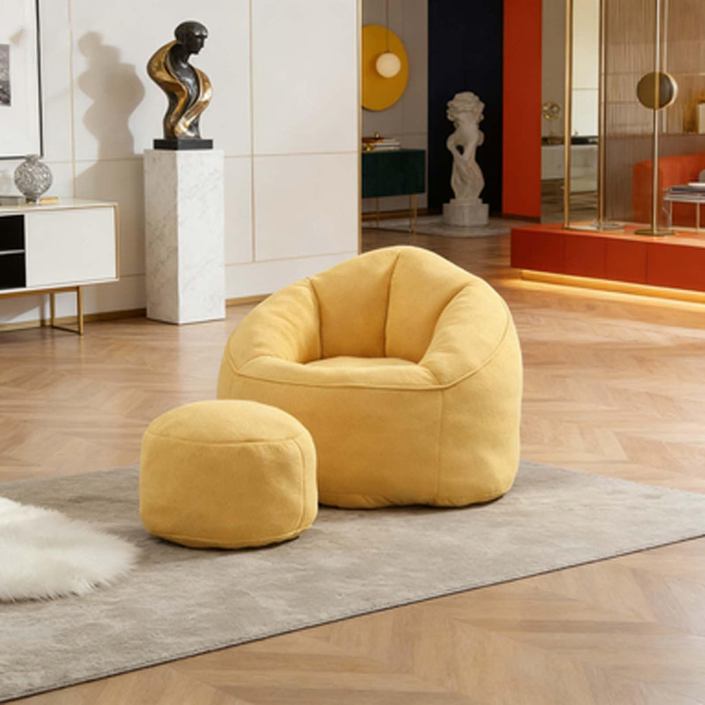 Yellow Memory Foam Bean Bag Chair with Footrest Z591