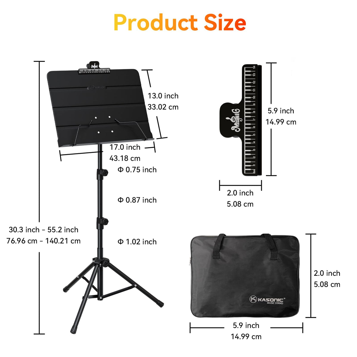 Folding Sheet Music Stand & Desktop Book Stand with Carrying Bag R150427