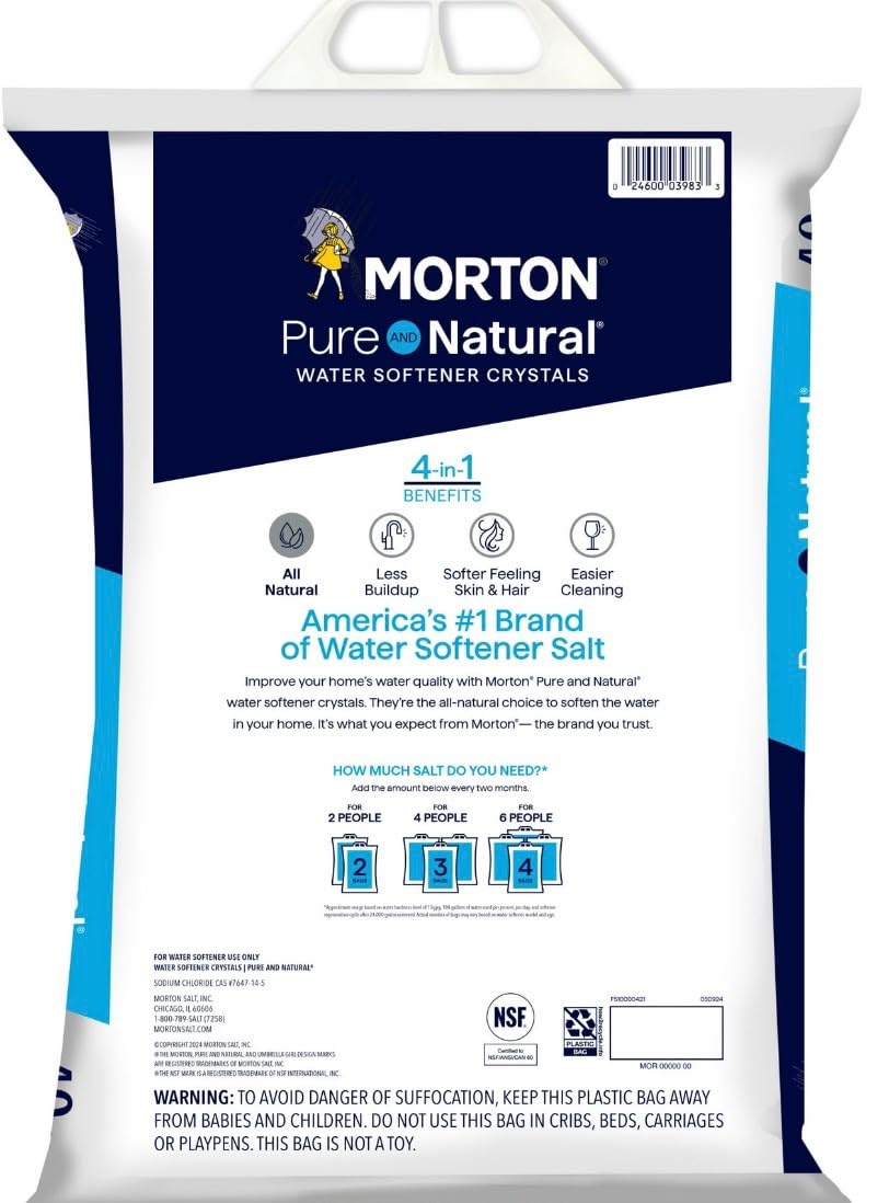 Pure and Natural 4 in 1 Salt Crystals for Water Softener, 18.14 kg D586
