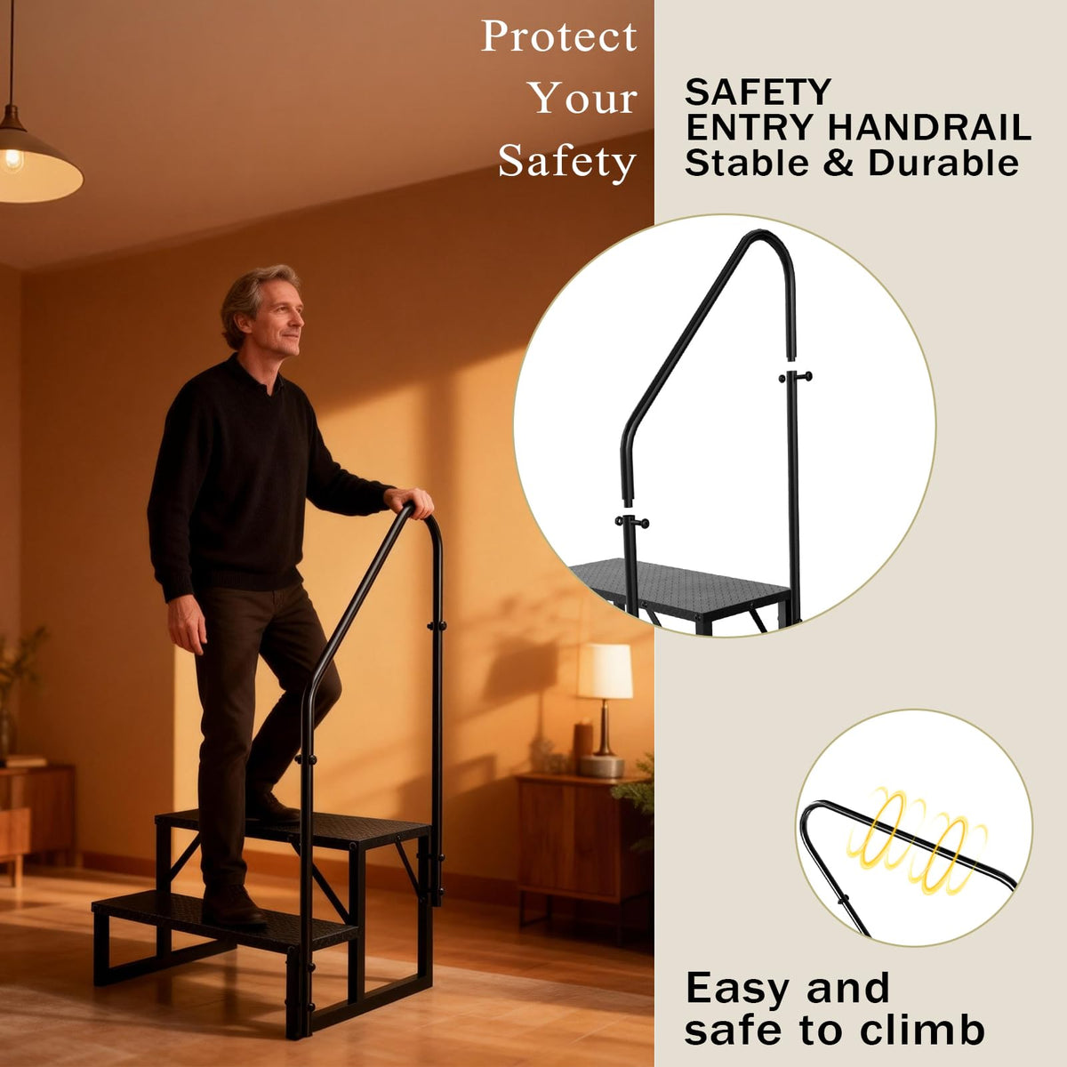 2 Step Ladder with Handrail V801