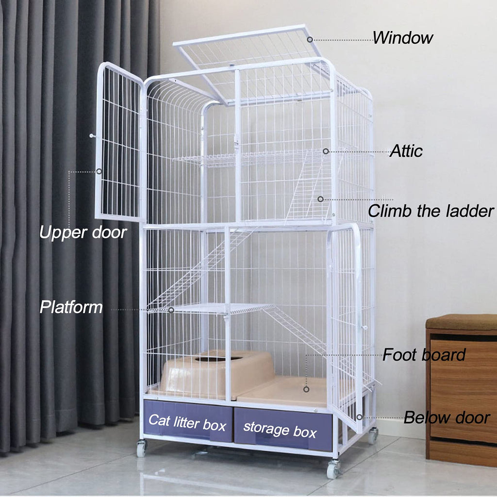 Heavy Duty Metal Dog Crate with Four Wheels T939911