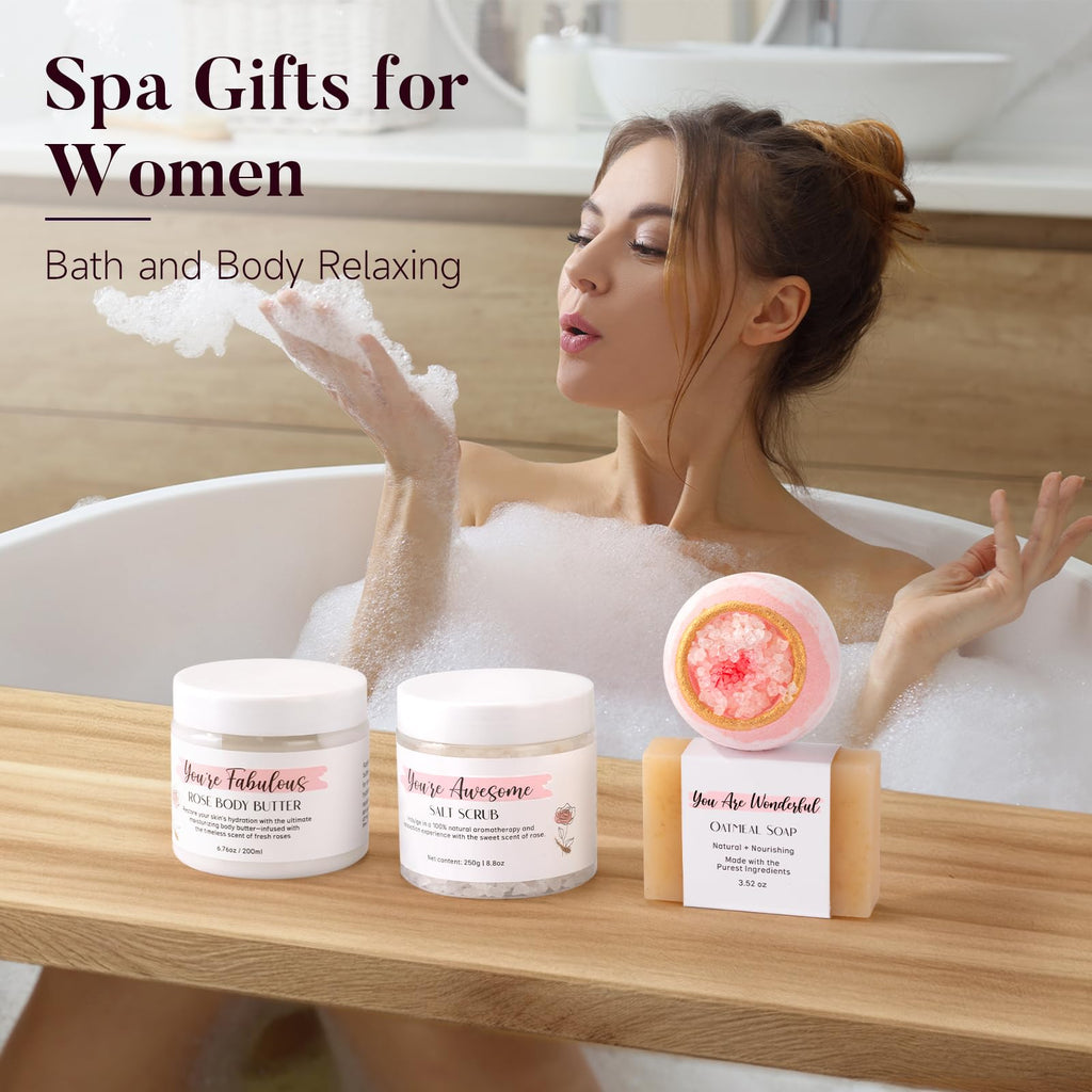 Pink 13Pcs Spa Bath Set R75394