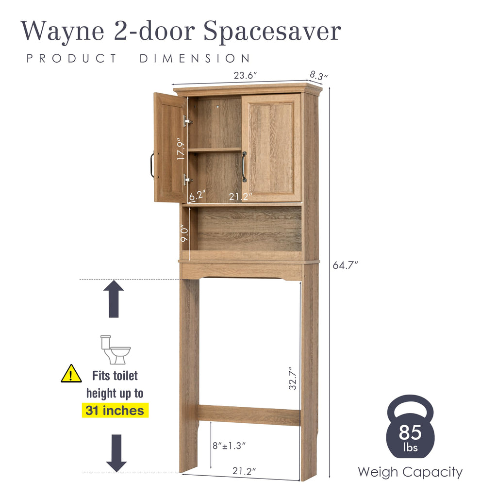 Over the Toilet Storage Cabinet with Doors A7739