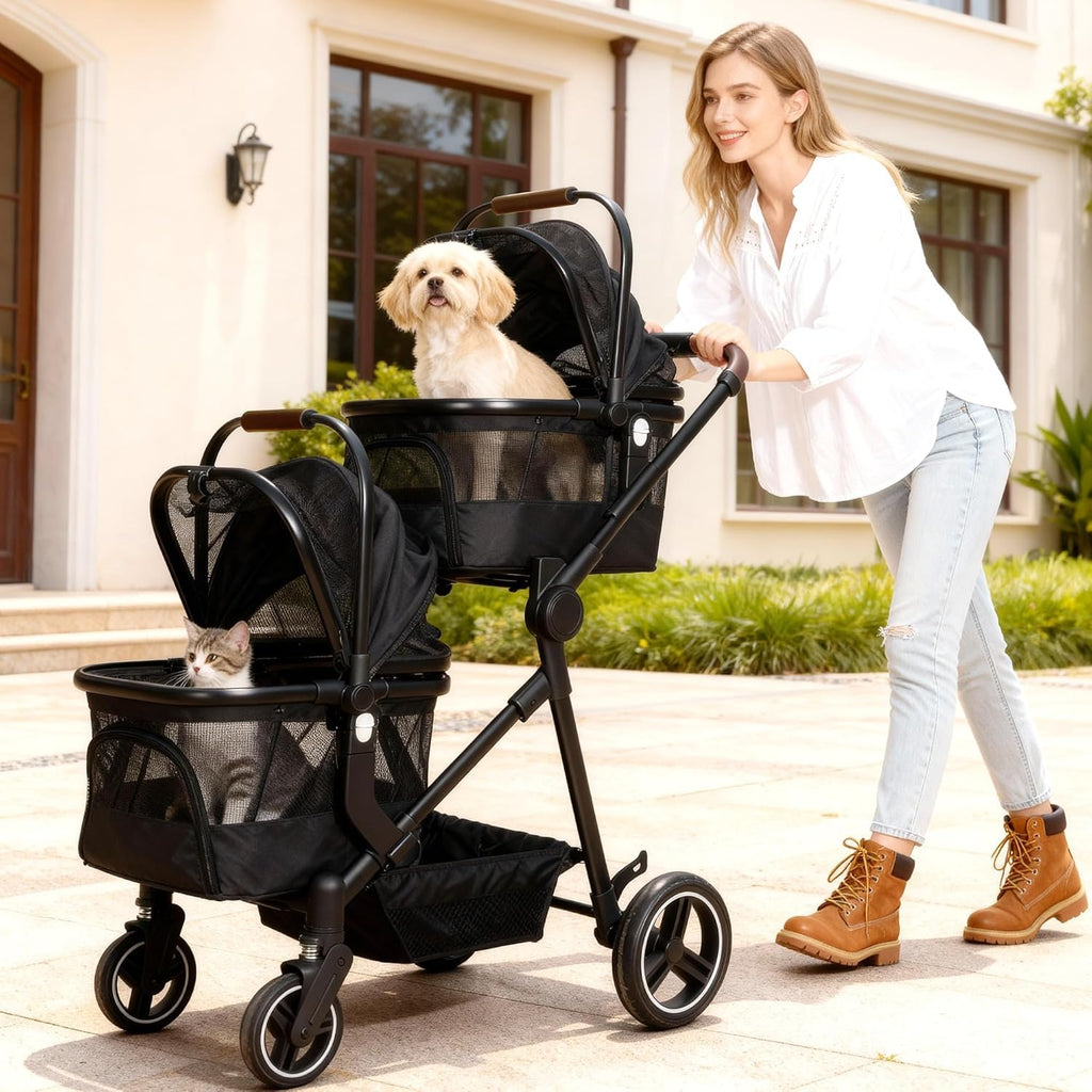 Foldable Double Pet Stroller T719