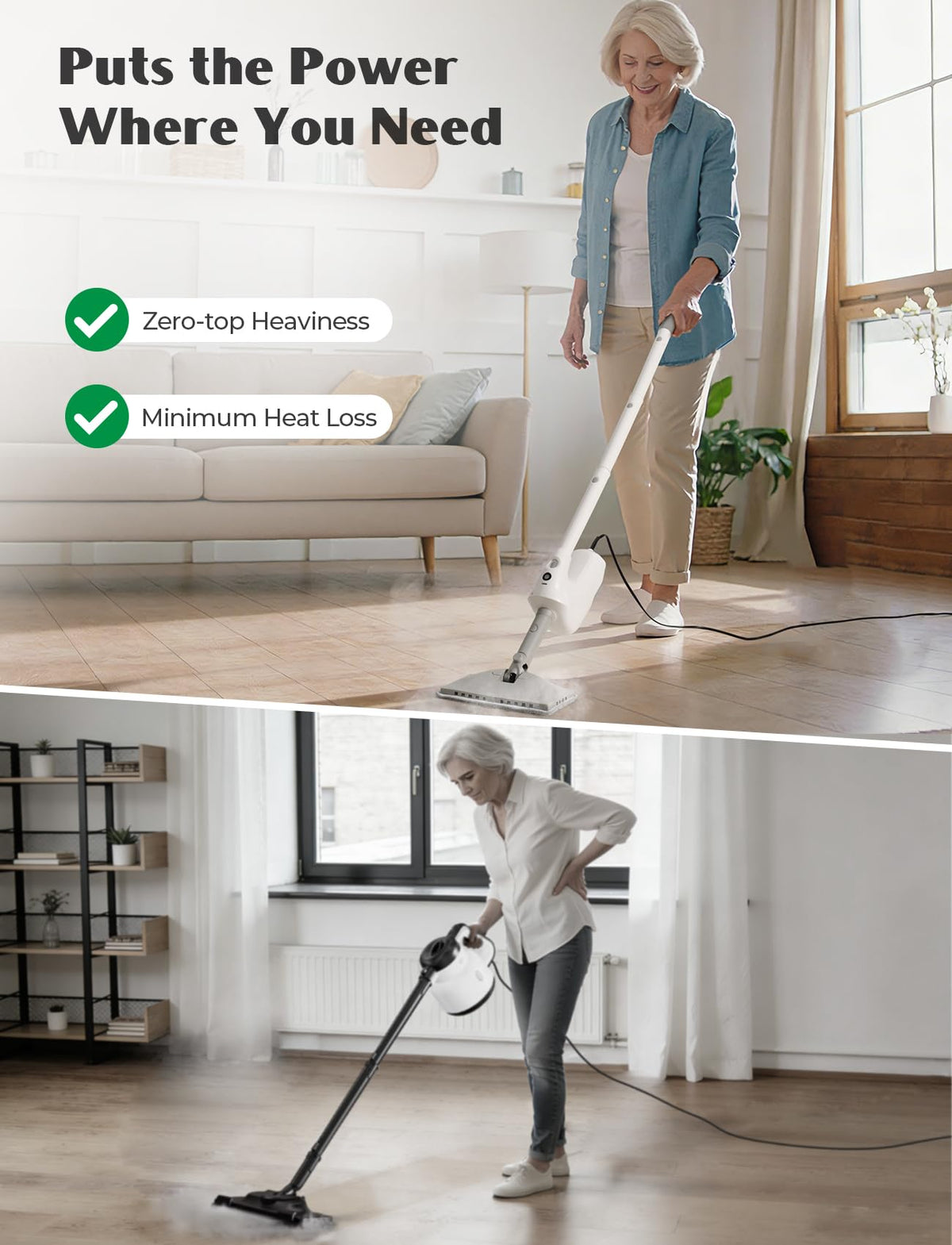 10-in-1 Steam Mop with Detachable Handheld Steamer L8362