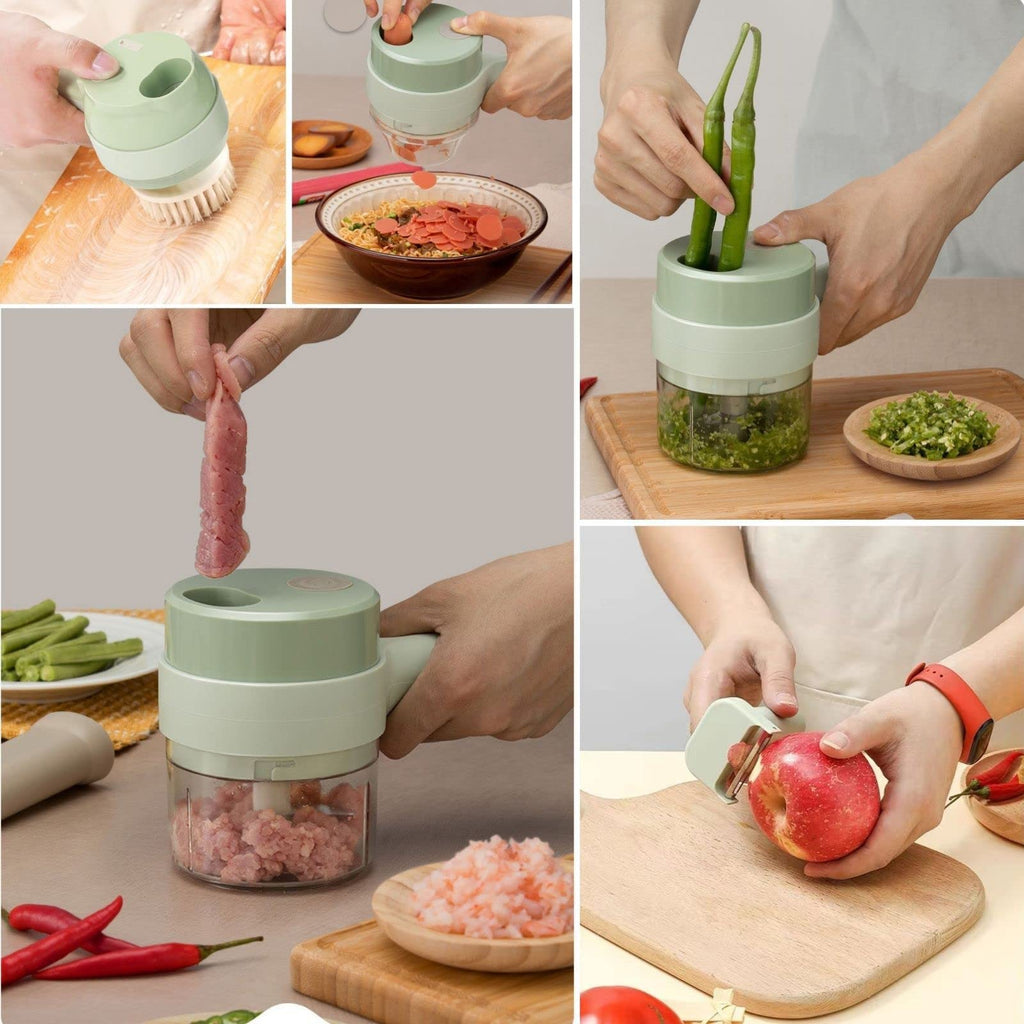 4 in 1 Handheld Electric Vegetable Cutter Set G996299