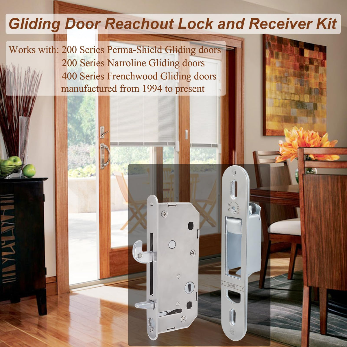 Sliding Patio Door Lock and Receiver Kit X4195