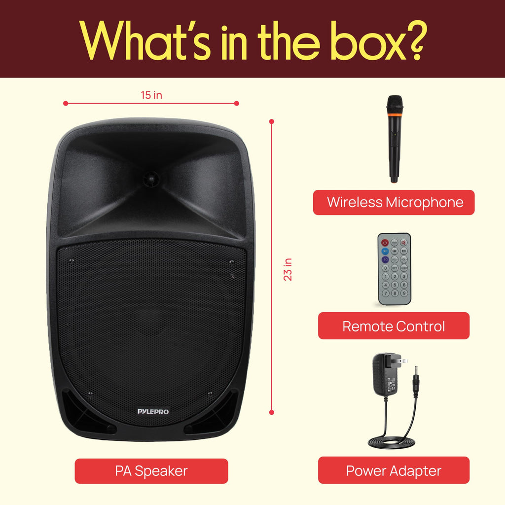 1200W Portable Bluetooth PA Speaker with Subwoofer and Wireless Microphone Y141