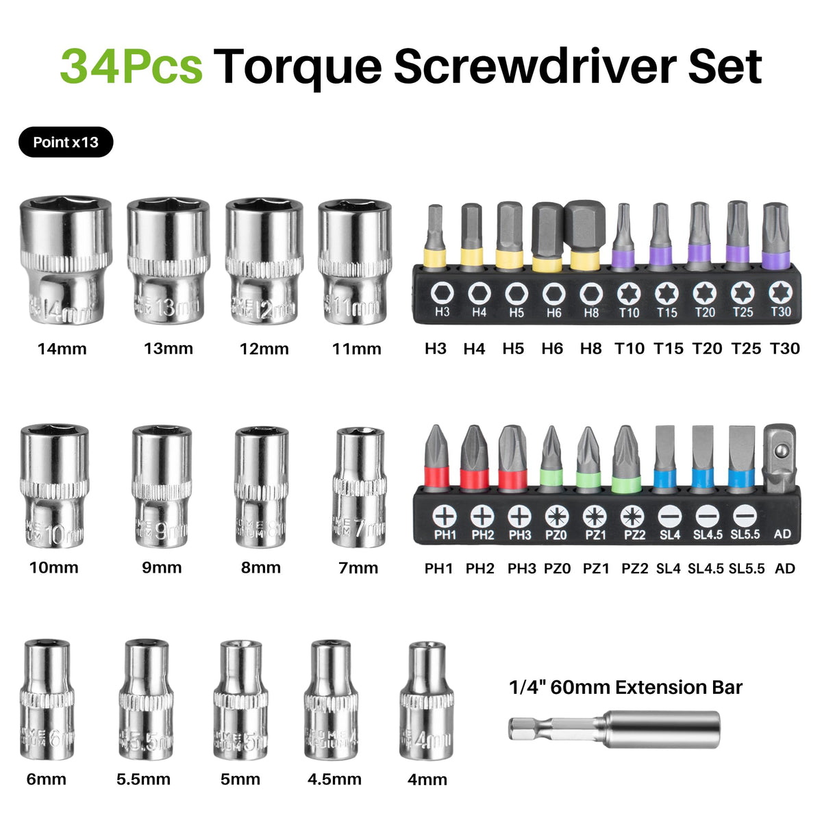 35Pcs Torque Screwdriver E23372