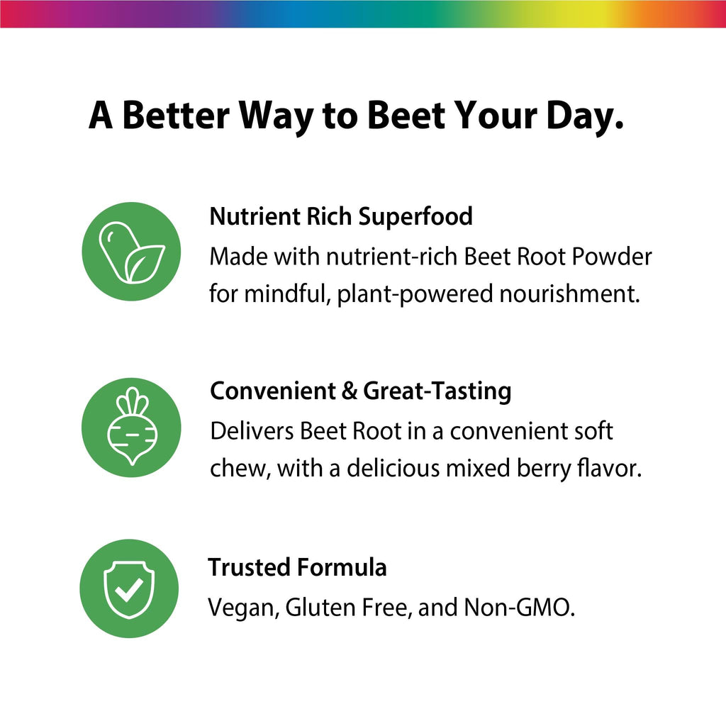 Beet Root Soft Chews Supplement 500 mg 60 Count W19920