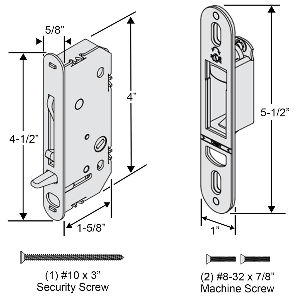 Sliding Patio Door Lock and Receiver Kit X4195