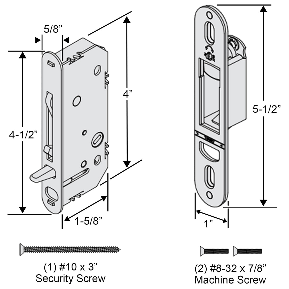 Sliding Patio Door Lock and Receiver Kit X4195