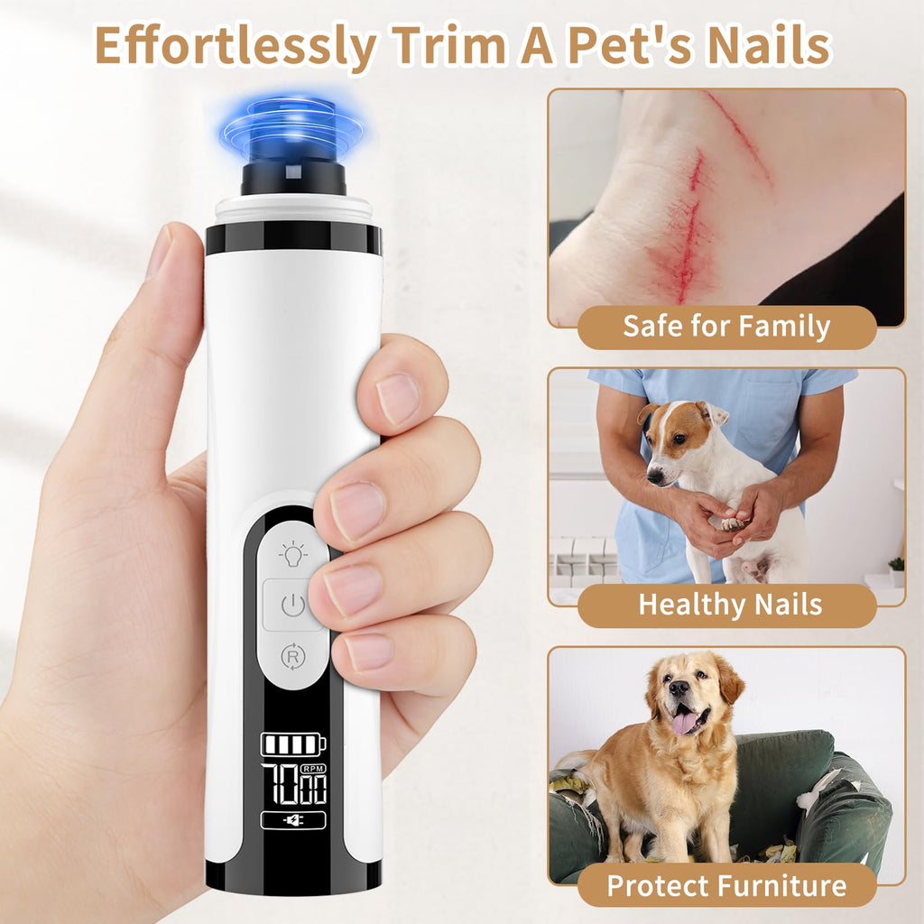 Quiet Dog Nail Grinder with Guard & 2 LED Lights Q938