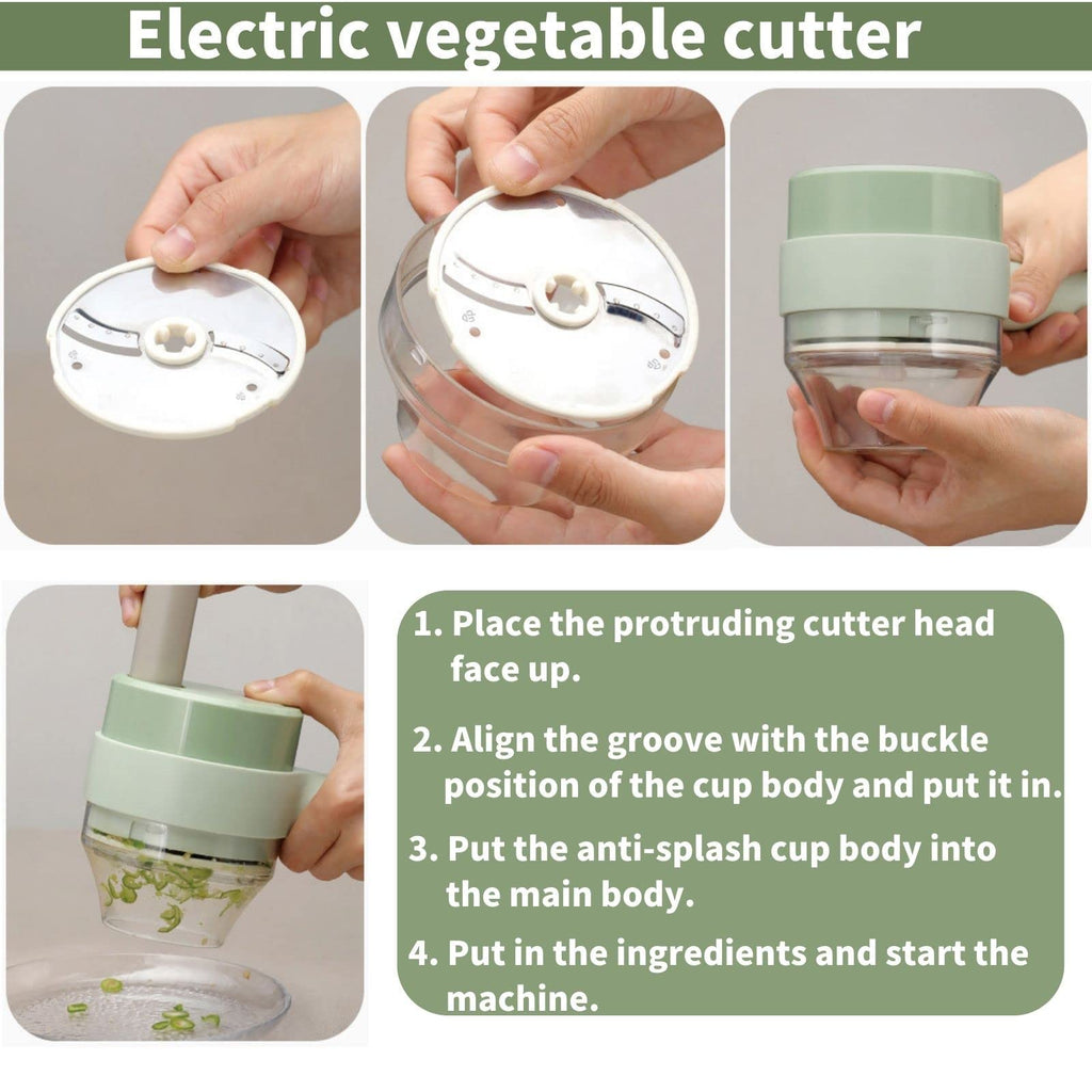 4 in 1 Handheld Electric Vegetable Cutter Set G996299