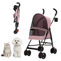 Foldable Lightweight Cat Stroller Pink J267